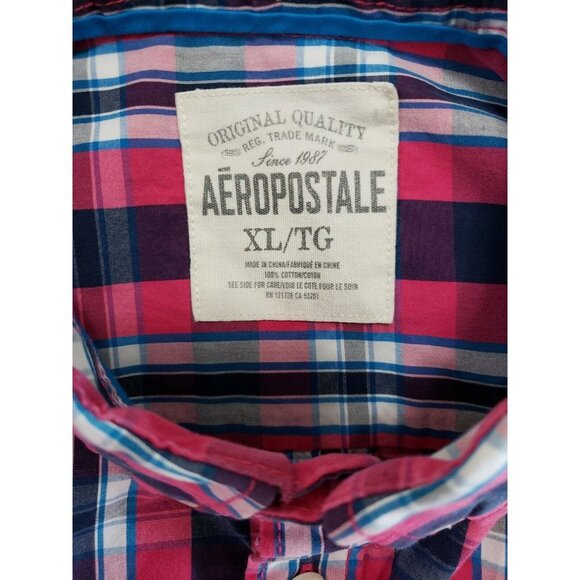 🪻BOGO🪻 Aeropostale Mens Button Down Long Sleeve‎ Shirt Plaid Sz XL - Picture 7 of 10